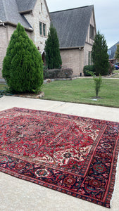 Vintage Persian Heriz Rug 8x11