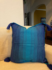 Blue City Cactus Silk Cushion Cover (Med)