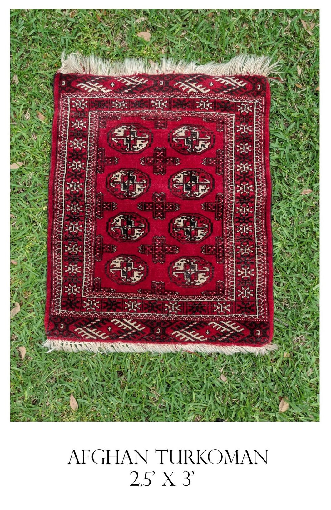 Vintage Afghan Yastik Rug